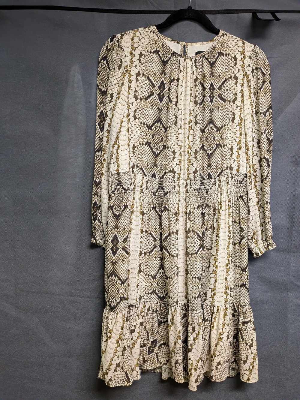 J. Crew Long Sleeve Snake-Print Dress